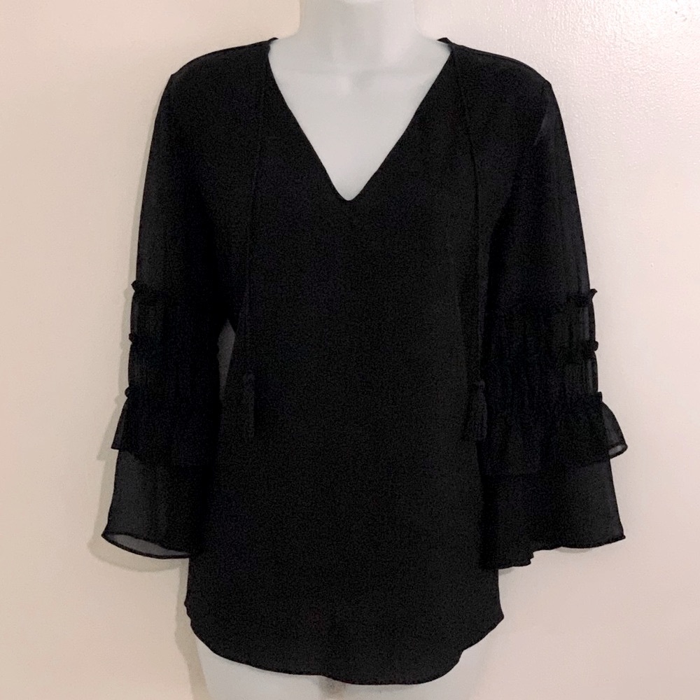 T Tahari Theresa Peasant Tunic Blouse